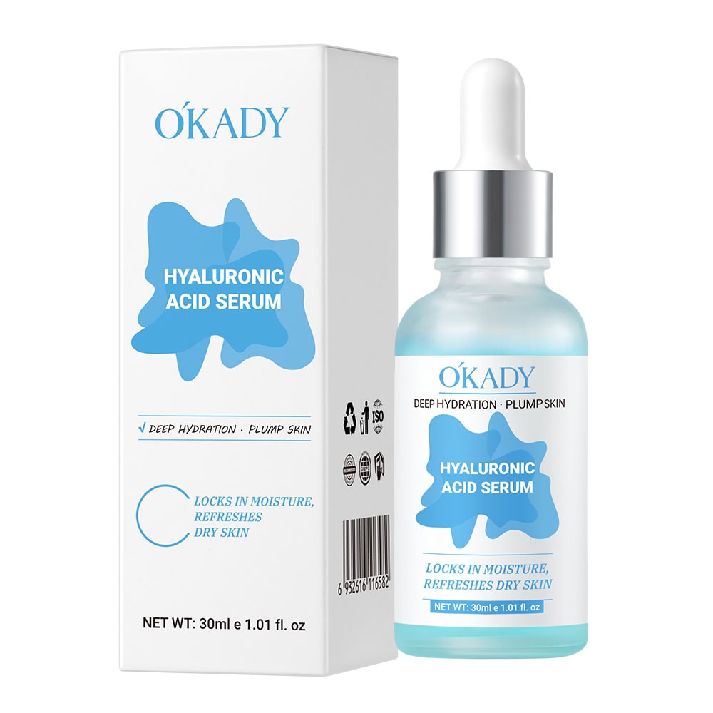 OKADY Deep Hydrating Hyaluronic Acid Facial Serum 30ml – Lightweight Moisture for All Skin Types, 24H Plumpness