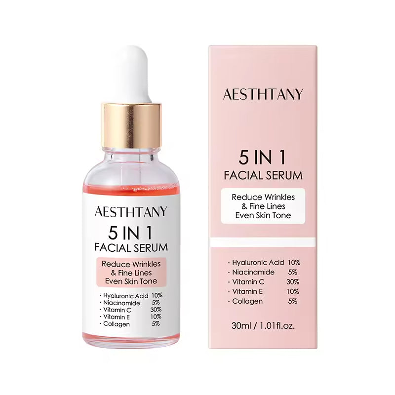 Aesthtany 5-in-1 Facial Serum 30ml – Anti-Aging, Brightening &amp; Hydrating for Flawless Skin (All Skin Types)