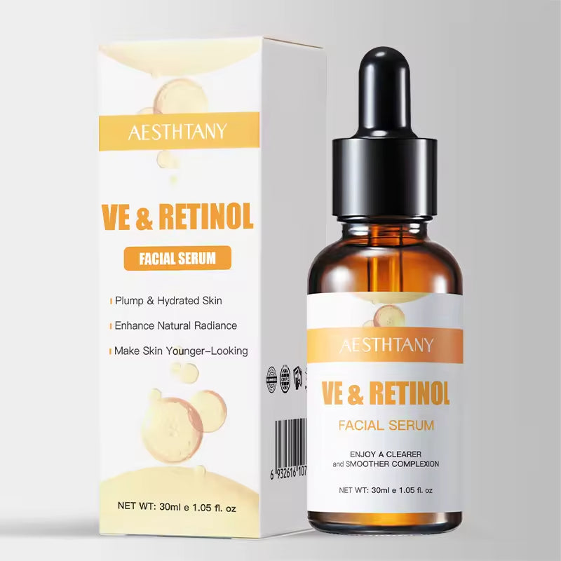 Aesthtany Retinol & Vitamin E Anti-Aging VE Facial Serum 30ml – Smooth Wrinkles, Brighten Skin & Strengthen Barrier (All Skin Types)