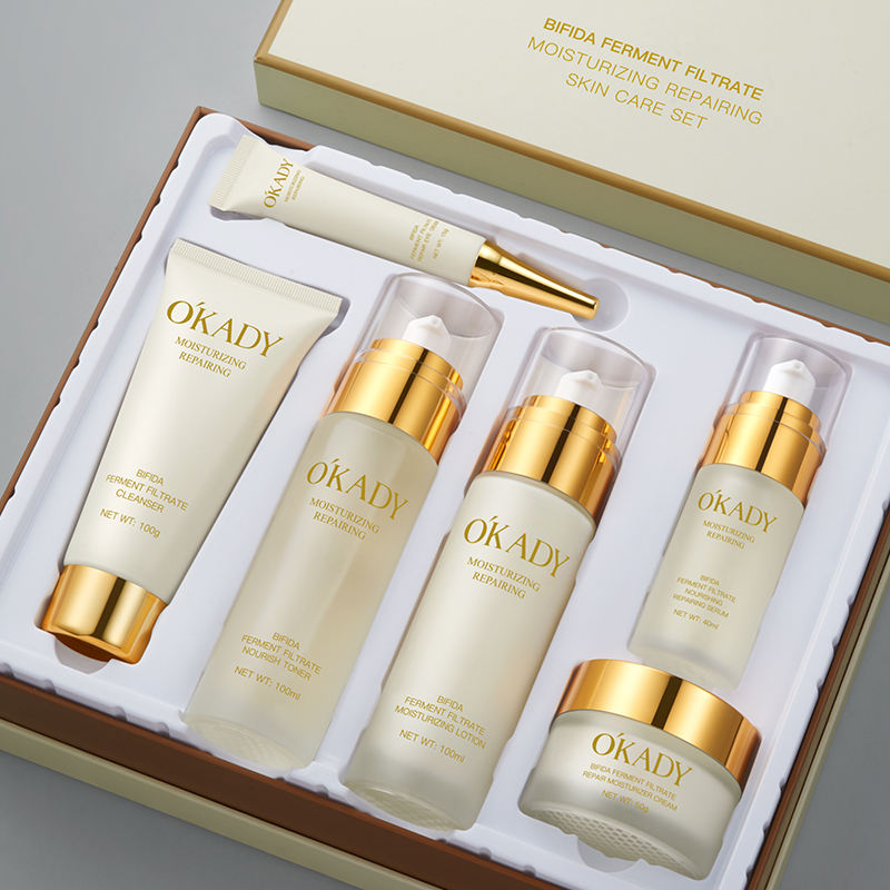 OKADY 24H Moisturizing &amp; Anti-Aging Bifida Ferment Lysate Skin Care Set–6 Piece Set, Smooth Wrinkles &amp; Lock in Hydration (All Skin Types)