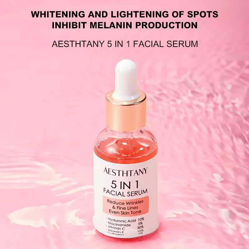 Aesthtany 5-in-1 Facial Serum 30ml – Anti-Aging, Brightening &amp; Hydrating for Flawless Skin (All Skin Types)