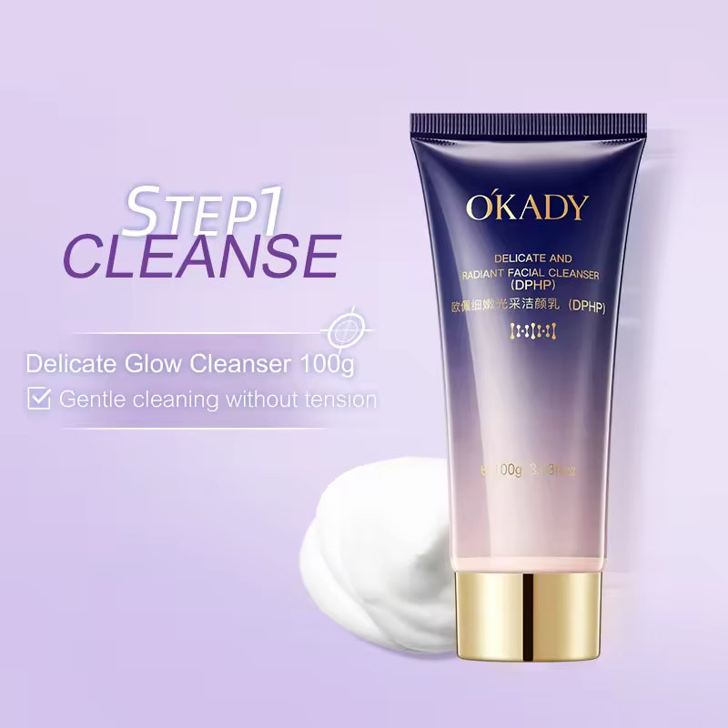 OKADY Day&Night-Piece Hyaluronic Acid &amp; Collagen Skincare Set – 24H Moisturizing, Anti-Wrinkle &amp; Firming for All Skin Types