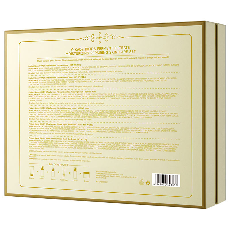 OKADY 24H Moisturizing &amp; Anti-Aging Bifida Ferment Lysate Skin Care Set–6 Piece Set, Smooth Wrinkles &amp; Lock in Hydration (All Skin Types)