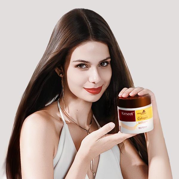 Karseell Collagen Hair Treatment Deep Repair Conditioning Argan Oil Collagen Hair Mask Essence for Dry Damaged Hair All Hair Types 16.90 oz 500ml